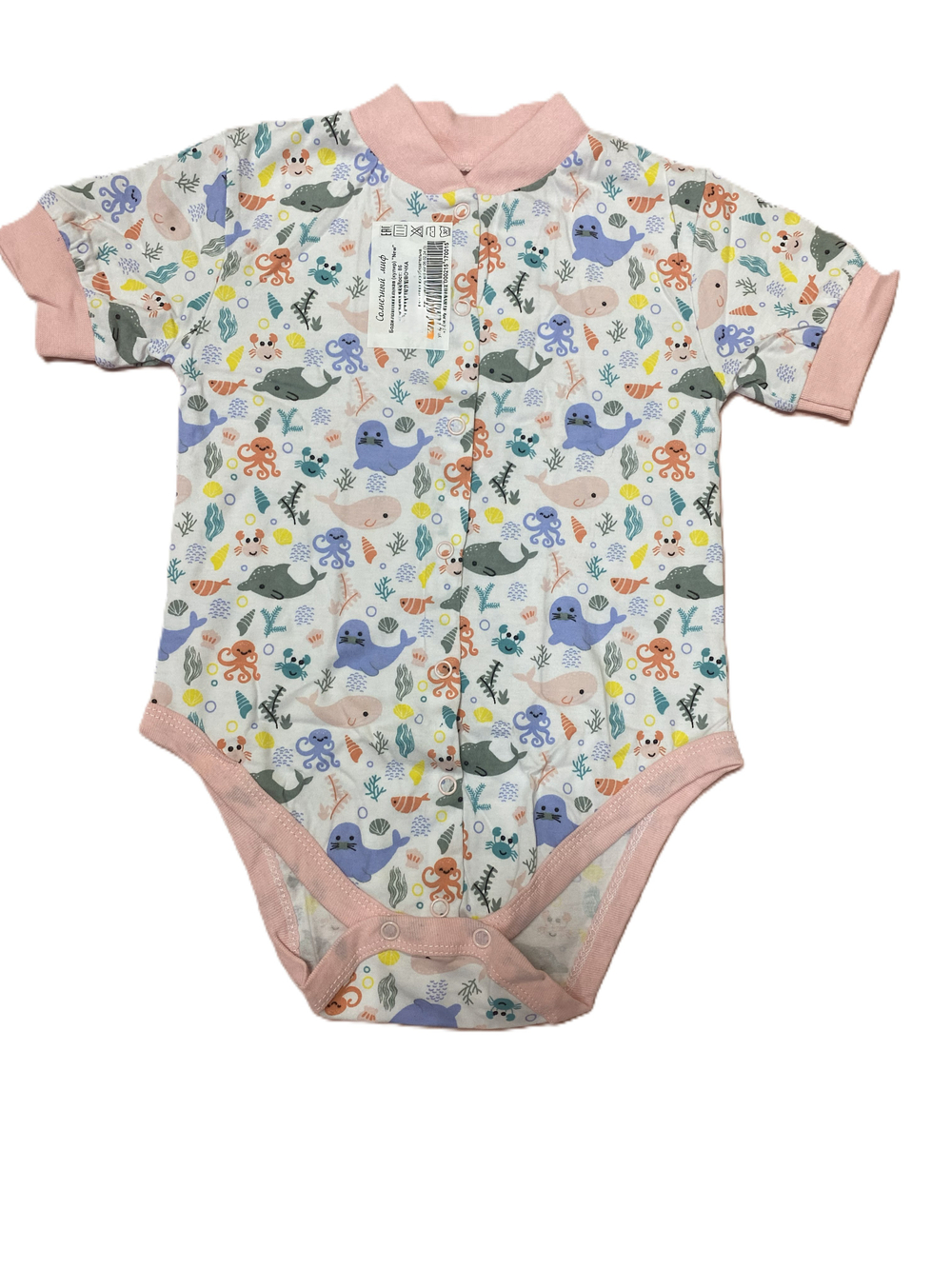 Боди короткий рукав на кнопках из кулирки (100% хлопок) на рост 86 см