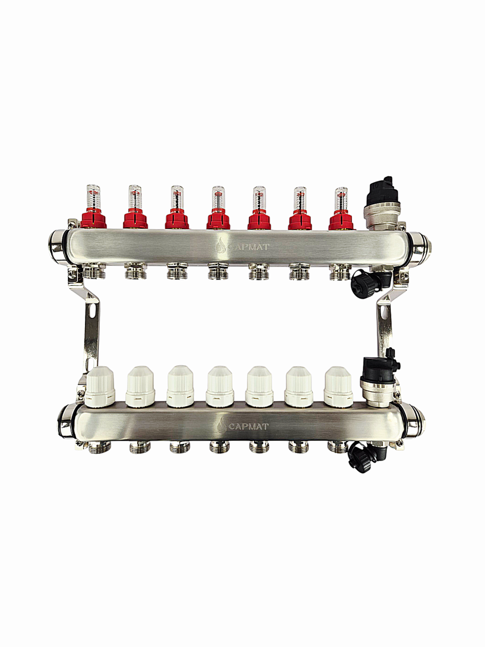 Коллекторная группа с расходомерами САРМАТ 1"x3/4" 7 вых. нерж с в /о SS2200 (CN)