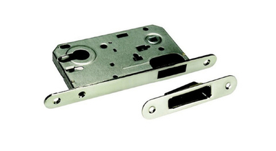 Замок с магнитной защелкой MORELLI MM 2085 SN под цилиндр, бел. никель