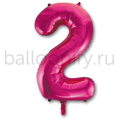Шар ЦИФРА 2 Fuchsia 40" 102 см