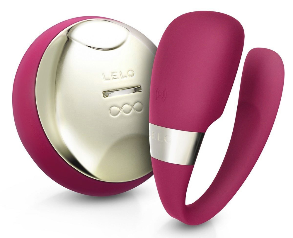 Ярко-розовый вибромассажер для пар Tiani 3 Cerise с ДУ (Цвет: розовый)