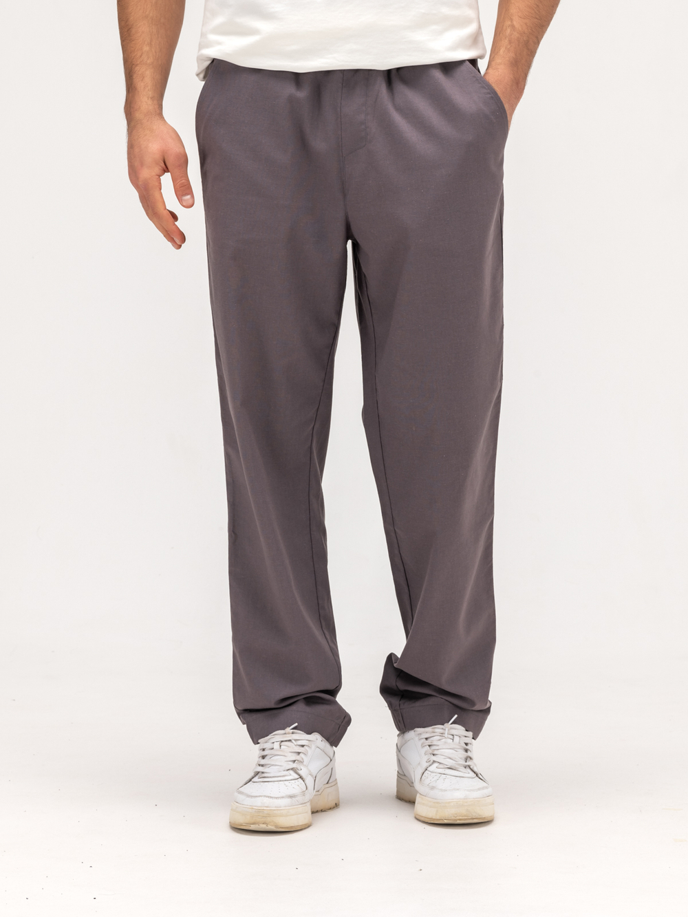 Джоггеры льняные. Графит