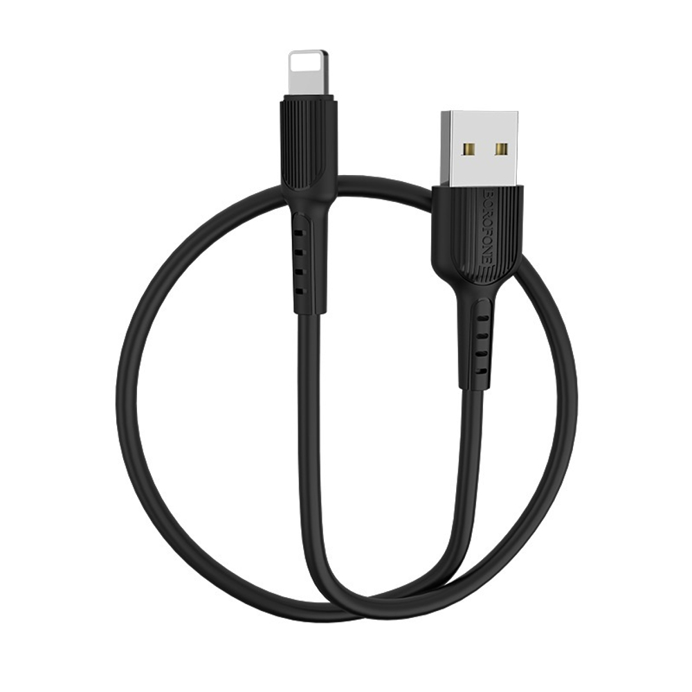 Кабель Borofone BX16 USB-Lightning 2.4А 1м PVC Black
