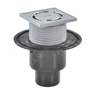 Трап регулируемый с гидрозатвором Дн 50/75/110 с нержавеющей решёткой 115х115мм вертикальный выпуск HL HL310N