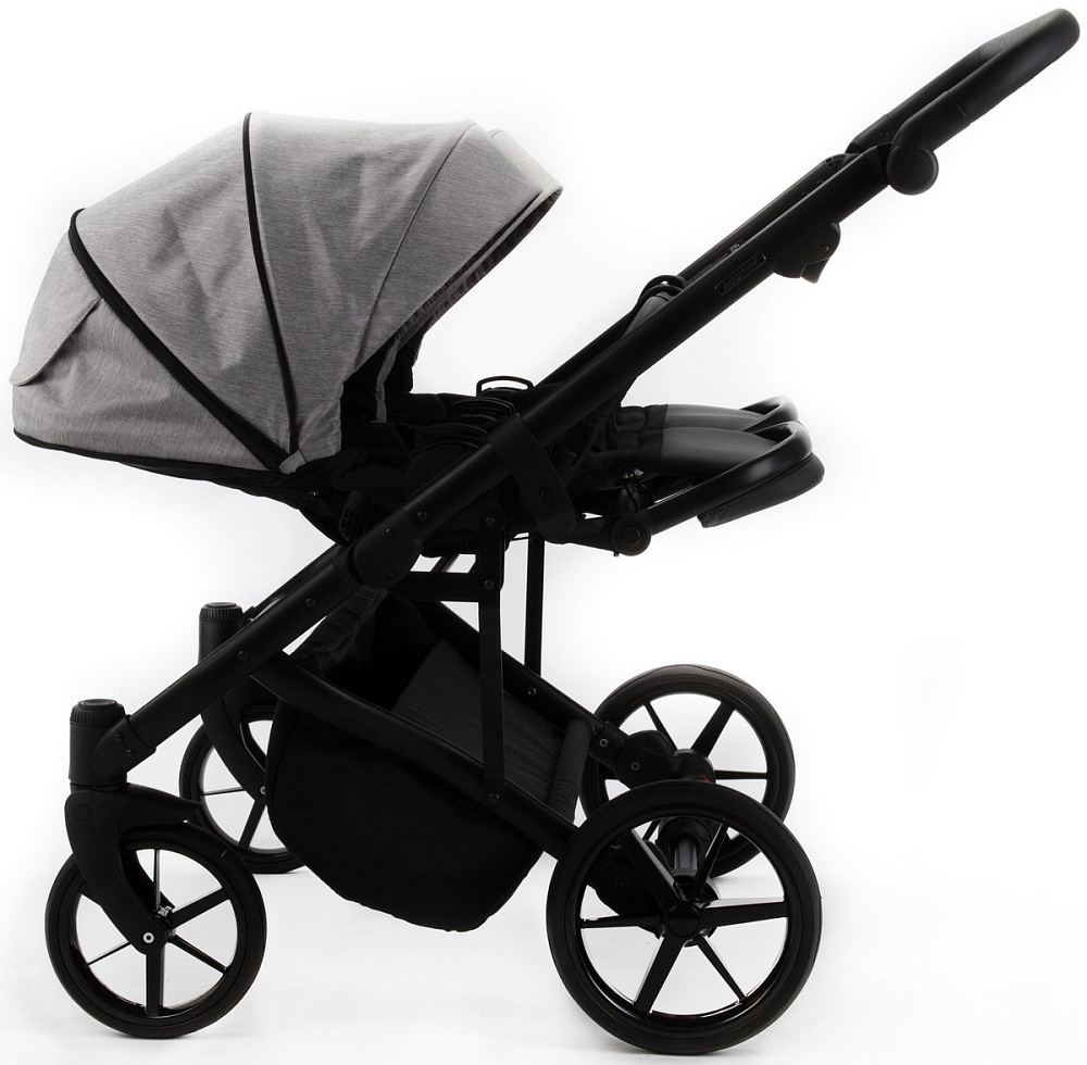 Детская коляска для двойни Adamex Leo Duo 3 в 1 TK01 (СВЕТЛО-СЕРЫЙ)
