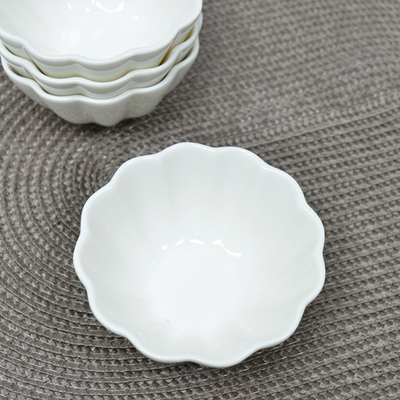 Набор соусников 4шт с ложками "White magic", форма цветок