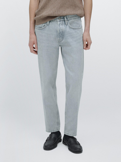 Massimo Dutti Укороченные джинсы зауженного кроя, светло-голубой