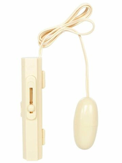 Белое виброяйцо с пультом управления на проводе