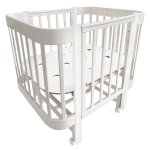 Кровать детская Indigo Italiano Baby продольный маятник на колесах кашемир-белый