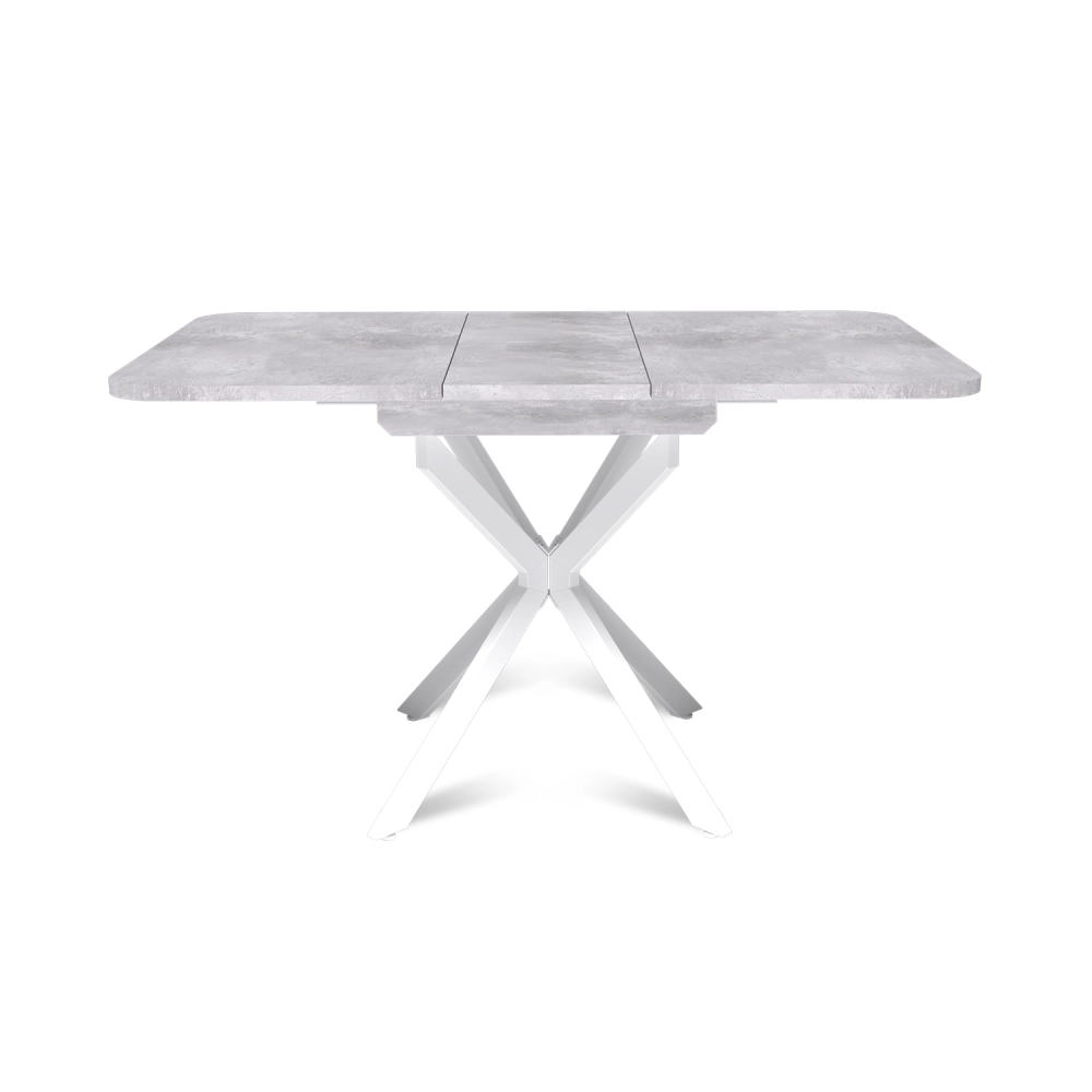 Стол Твист раздвижной (100+30) цемент светлый / опоры белые