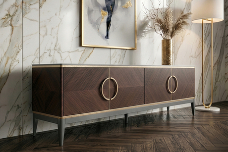 Тумба под ТВ 4-х дверная шпон 200x58x40см Garda Decor