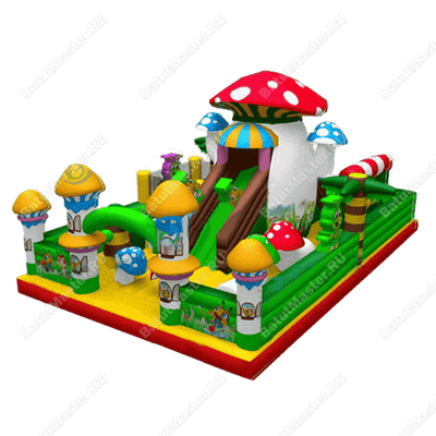 Коммерческий надувной батут "Грибная поляна" 10*6*5.5 м
