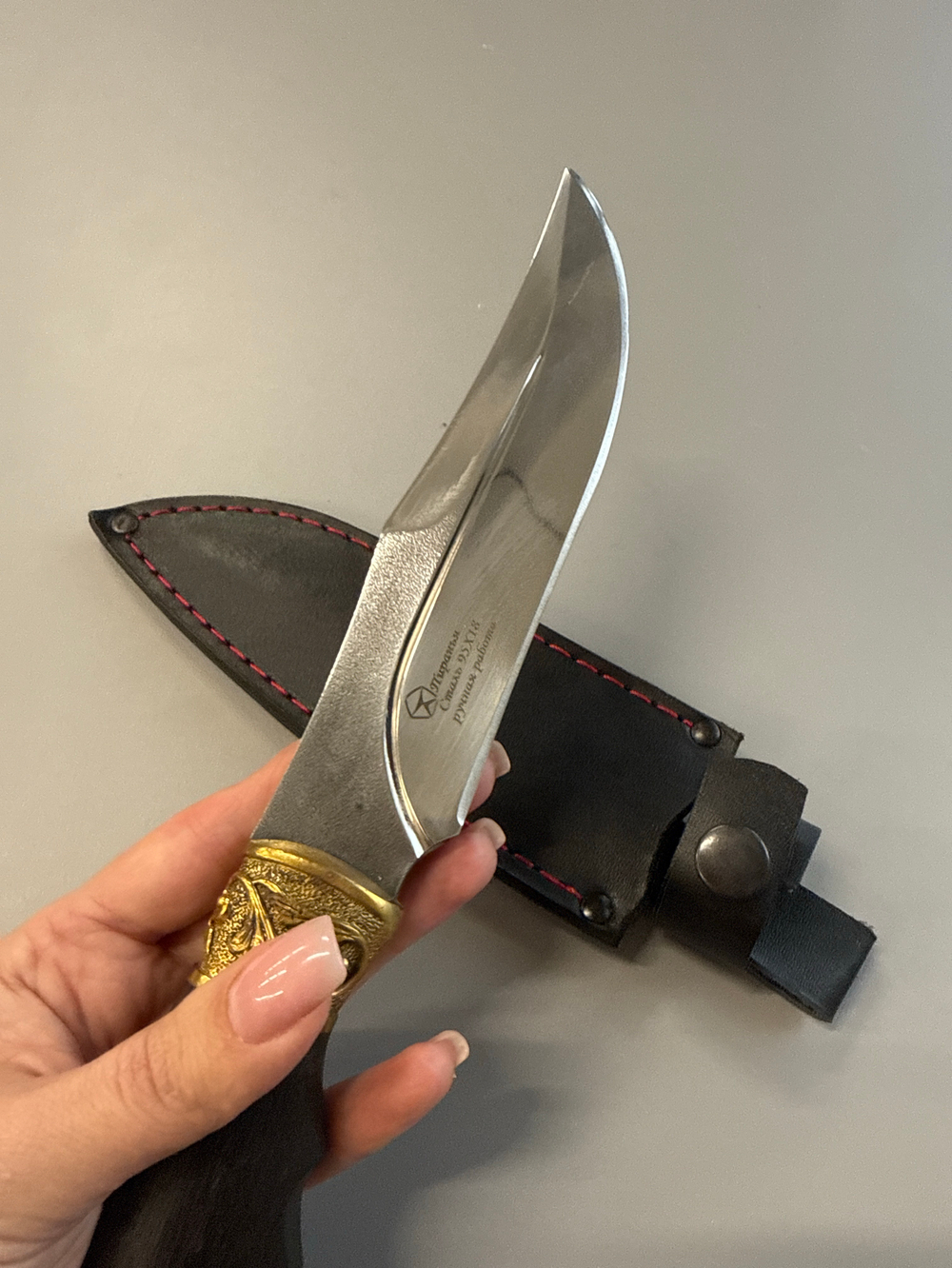 Кизлярский нож с головой (латунь) 4 мм сталь 95Х18