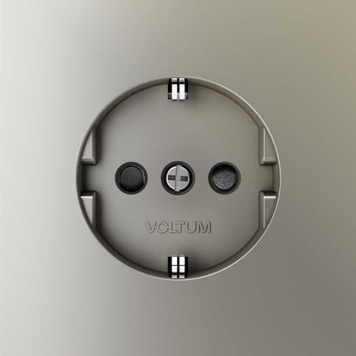 Розетка встраиваемая Voltum S70 с заземлением и защитными шторками, 16А, (шелк) VLS040204
