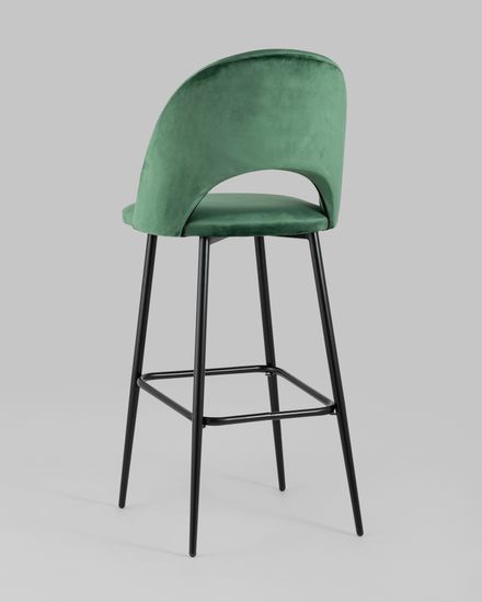 Стул барный Меган велюр зеленый 2 шт
