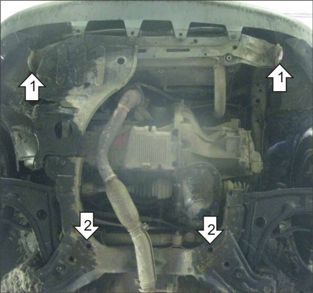 Усиленная защита Motodor картера двигателя, кпп. 2 мм, сталь. для Daewoo Tacuma 2000-2004,Daewoo Tacuma 2004-2007,Daewoo Rezzo 2000-2007,Chevrolet Rezzo 2005-2008 арт.03022