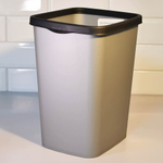 Ведро для мусора 9/10л с фиксатором "Tandem", серый металлик/черный