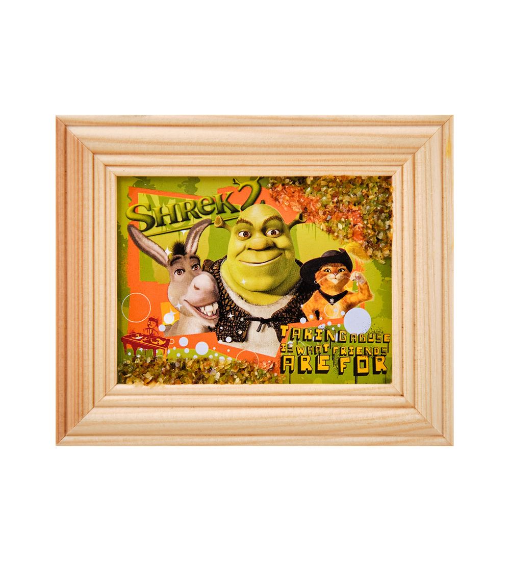 AMB-55/20 Картина «Шрек» (с янтарной крошкой) дер.рамка 7х9