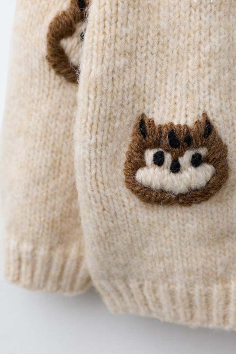 ZARA КАРДИГАН С БЕЛКАМИ, СВЕТЛО-БЕЖЕВЫЙ