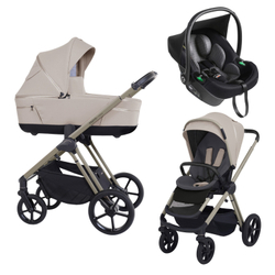 Детская коляска 3 в 1 Espiro Miloo 2025 и автокресло Pi Black 219 white pearl/Чёрный (Black 110)