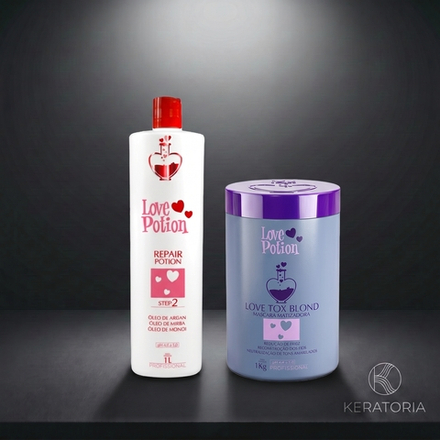 Комплект LOVE POTION BlondTox 1000 мл + Кератин Repair 1000 мл