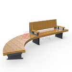 Скамейка Rail Road 03 с подлокотниками и поворотом