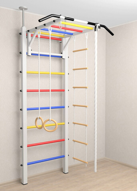 Шведская стенка Sv Sport враспор (Турник рукоход/Канат/Кольца/Лестница)