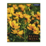 Тетрадь 48л., А5, клетка, Alingar "Blooming", скрепка, мелованный картон (стандарт), блок офсет, 4 дизайна в пленке т/у