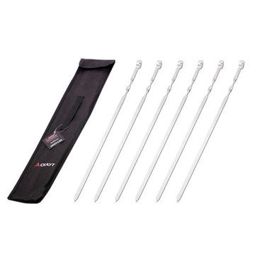 Шампуры 6 шт. из хромированной стали 60х1 см. СКАУТ СК 0713А в комплекте чехол
