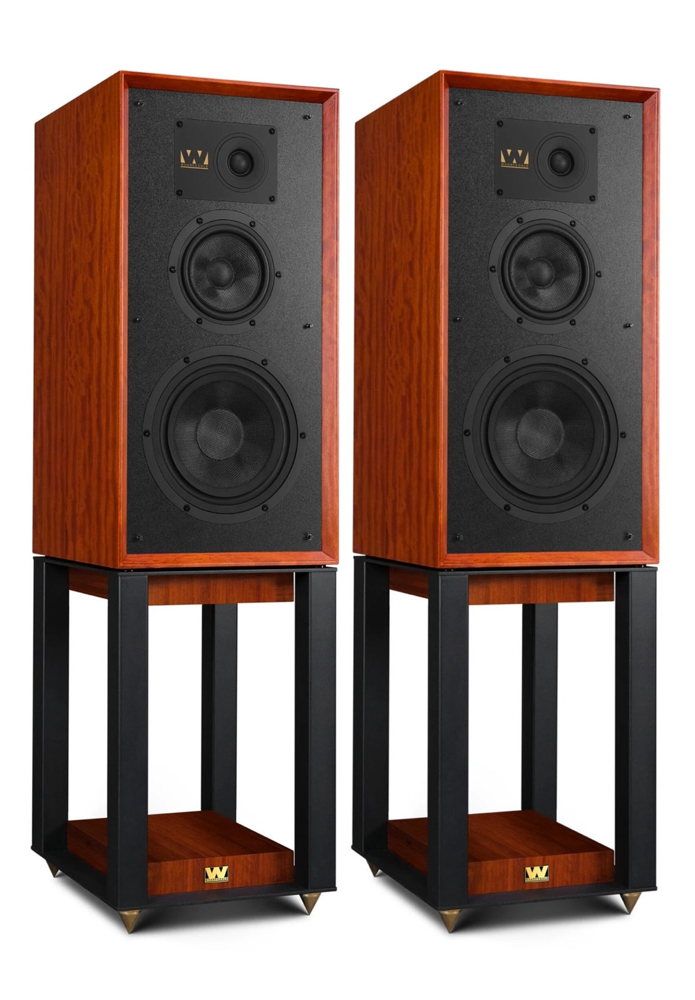 Комплект полочной акустики со стойками Wharfedale Super Linton красное дерево
