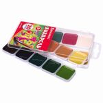 Краски акварельные BRAUBERG "АКАДЕМИЯ", 20 цветов, медовые, квадратные кюветы, пластиковый пенал, 190553