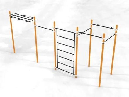 Комплекс с рукоходом-змейка, шведской стенкой и турниками Воркаут SP GTO-03_76mm 108