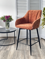 Полубарный стул М-City DISAUR Эрик (Eryk)поворотный на 180 градусов, 3018-09 Терракотовый, Шенилл, Черный каркас (H67)