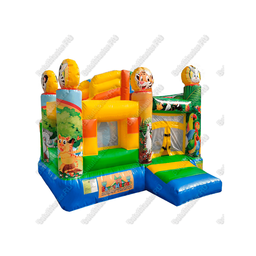 Детский надувной батут "Попугайчики", размер 3,5*3*2,7 м