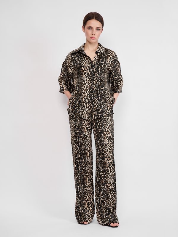 РУБАШКА УКОРОЧЕННАЯ С ПРИНТОМ ЛЕО