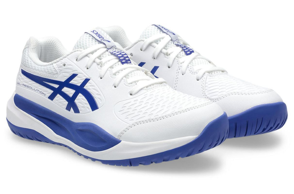 Детские Кроссовки теннисные Asics Gel-Resolution X GS - белый/темный кобальт