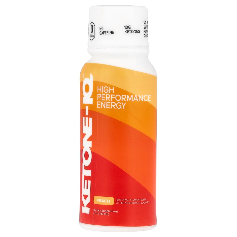 Ketone-IQ, High Performance Energy, персик, 10 г, 6 флаконов по 59 мл (2 жидк. Унции)