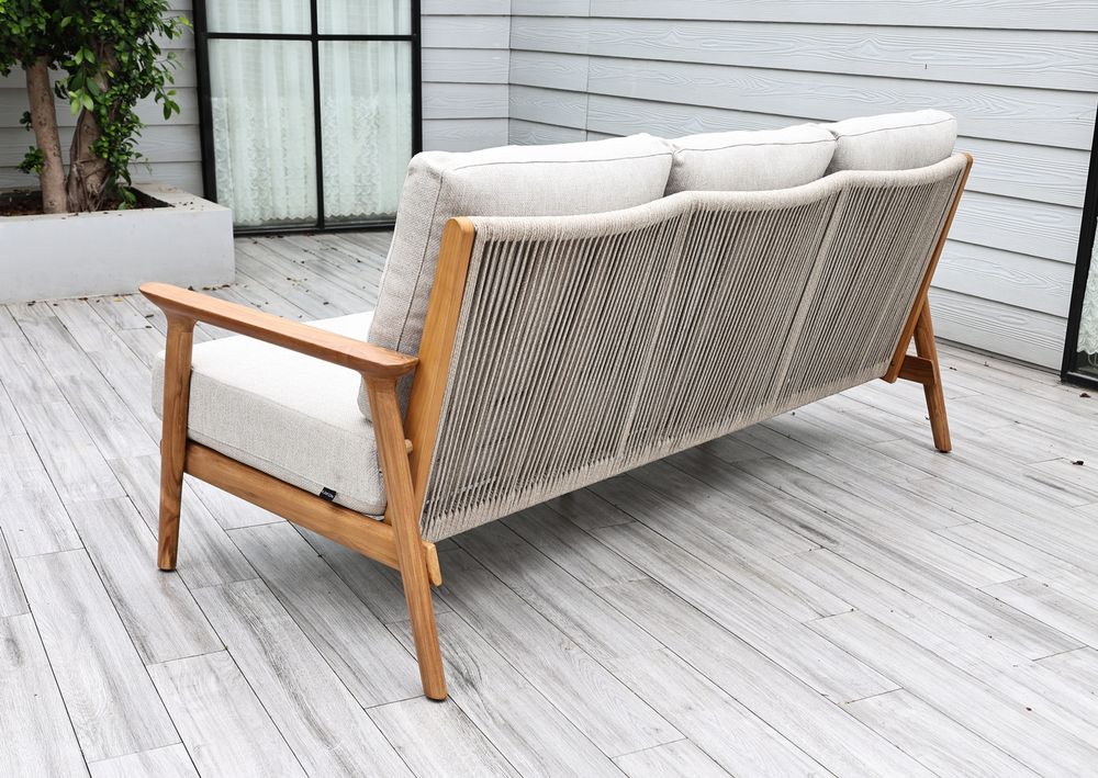 "Копенгаген" лаунж-зона 5-местная плетеная из роупа, каркас тик, цвет бежевый