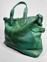 Женская премиальная изумрудно-зеленая сумка из натуральной кожи "Венеция"