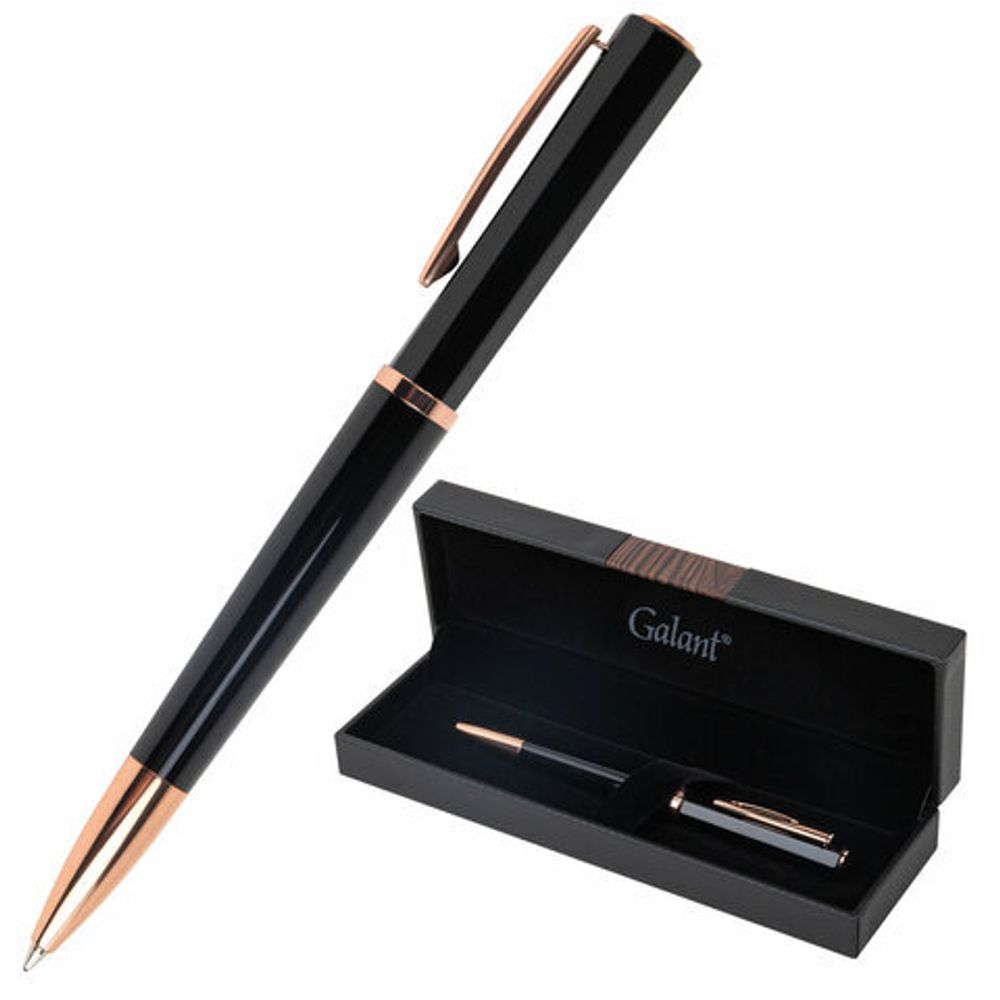 Ручка подарочная шариковая GALANT "Speer", корпус темно-синий, детали розовое золото, узел 0,7 мм, линия письма 0,5 мм, синяя, 144169