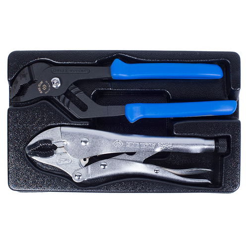 KING TONY (9-40102GP) Набор переставные клещи и зажим, ложемент, 2 предмета