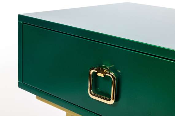Тумбочка Esthetic зеленая на золоте