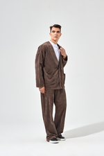 Брюки широкие, вельвет, цвет "тауп"