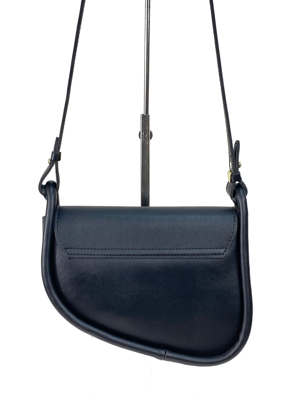 Женская сумка - седло из искусственной кожи, цвет черный