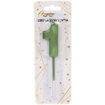 Свеча для торта Цифра Волшебство «1» 12 см, зеленый