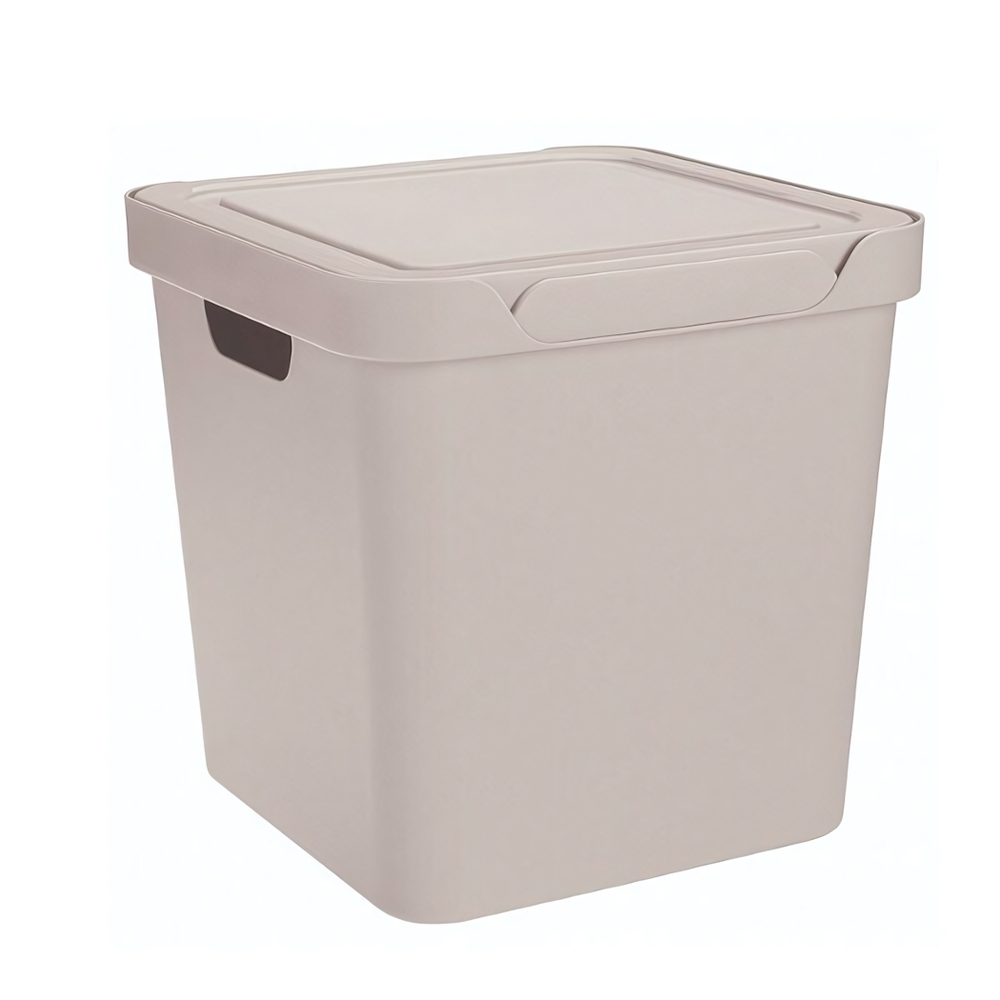 Ящик с крышкой универсальный "luxe", 286х286х286 мм, 18л (светло-бежевый)