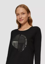 Лонгслив Slim Fit с принтом