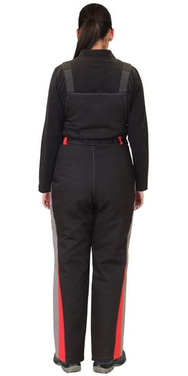 Костюм зимний женский "Сириус-Сибирячка" полукомбинезон (серый/черный/красный)