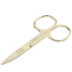 Ножницы маникюрные на блистере «Ultramarine», овальные кольца, широкие, ручки цвет золото, 8см✦