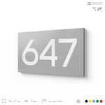 Номер на дверь 647, табличка на дверь для офиса, квартиры, кабинета, аудитории, склада, серая 120х70 мм, Айдентика Технолоджи